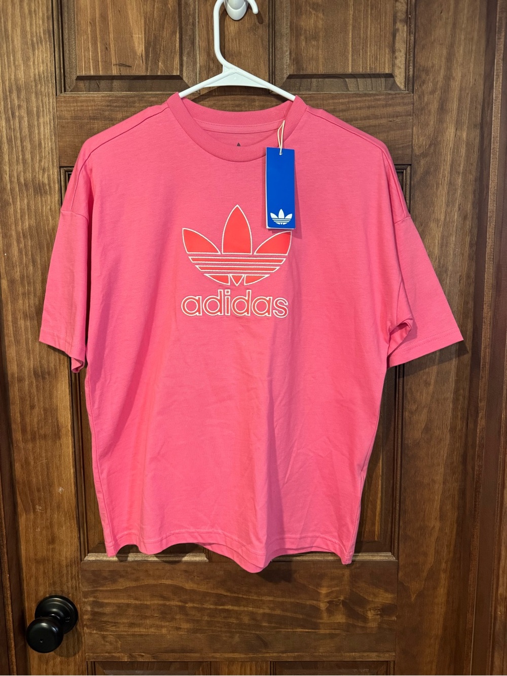 adidas girls Pink Trefoil Logo Tee